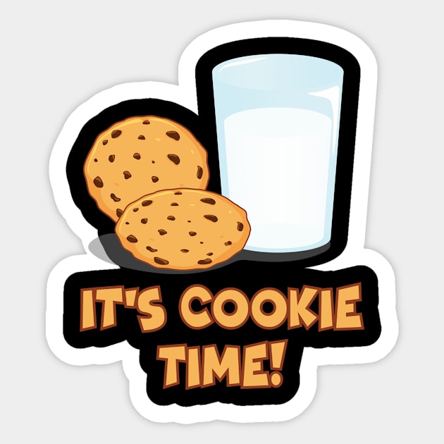 It's Cookie Time - Cookies and Milk Sticker by TheInkElephant